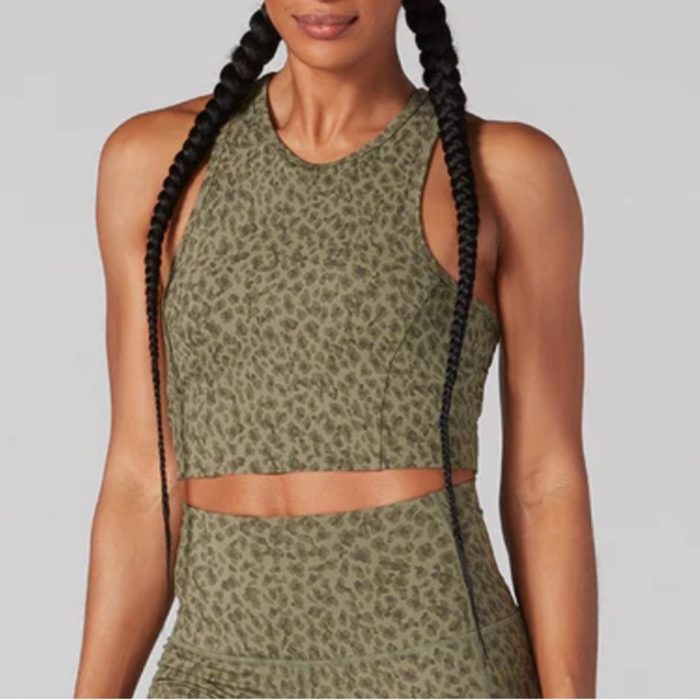 Tavi Active Long Line Bra color: Olive Leopard